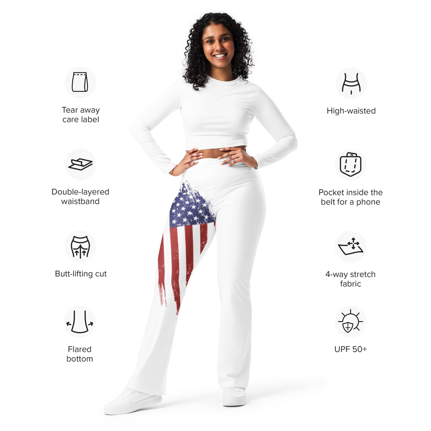 USA Flag Flare leggings