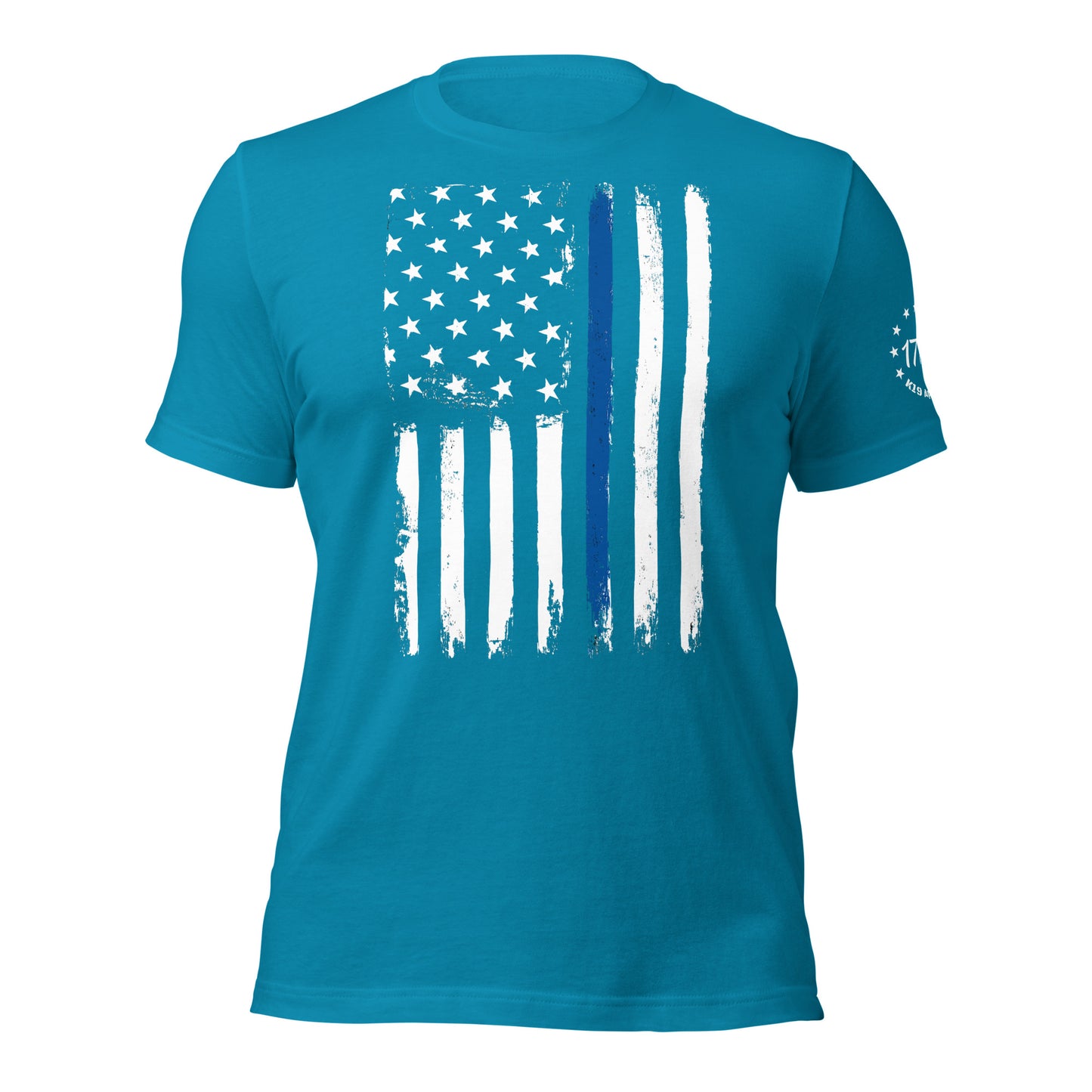 Blue line vertical flag t-shirt