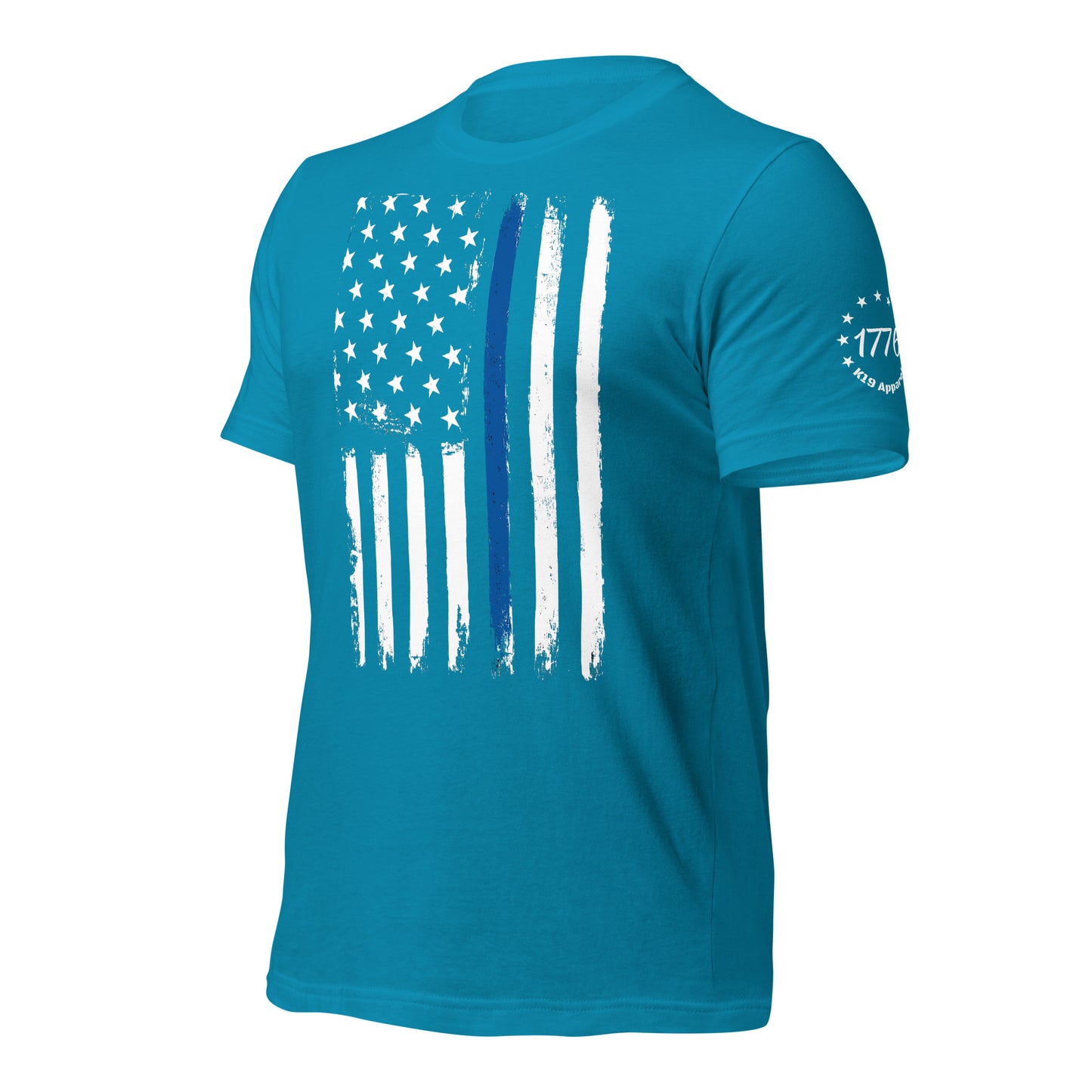 Blue line vertical flag t-shirt
