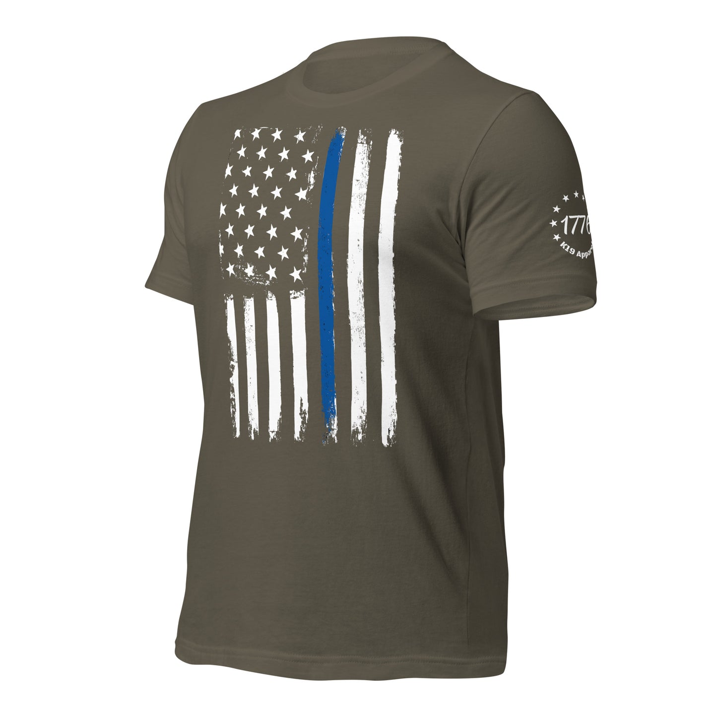 Blue line vertical flag t-shirt