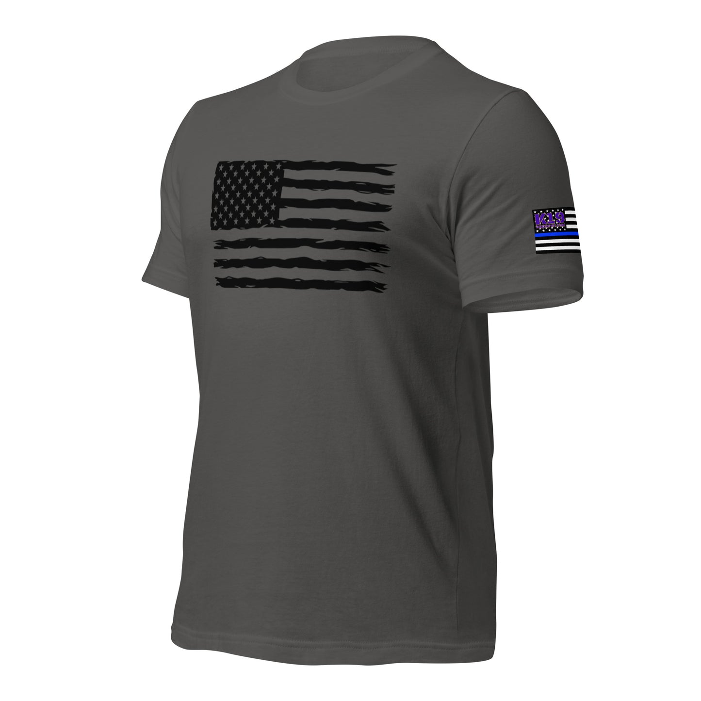 Black flag w/ blue line arm flag t-shirt