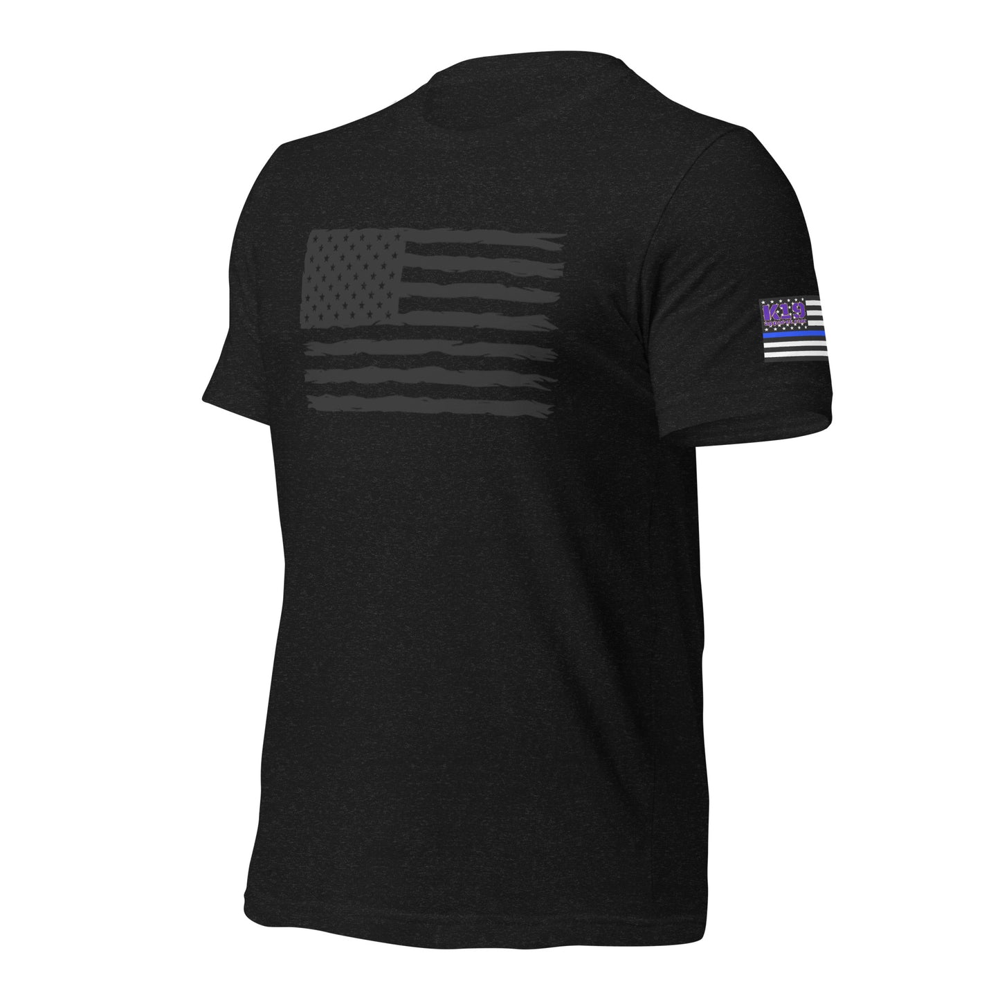 Black flag w/ blue line arm flag t-shirt