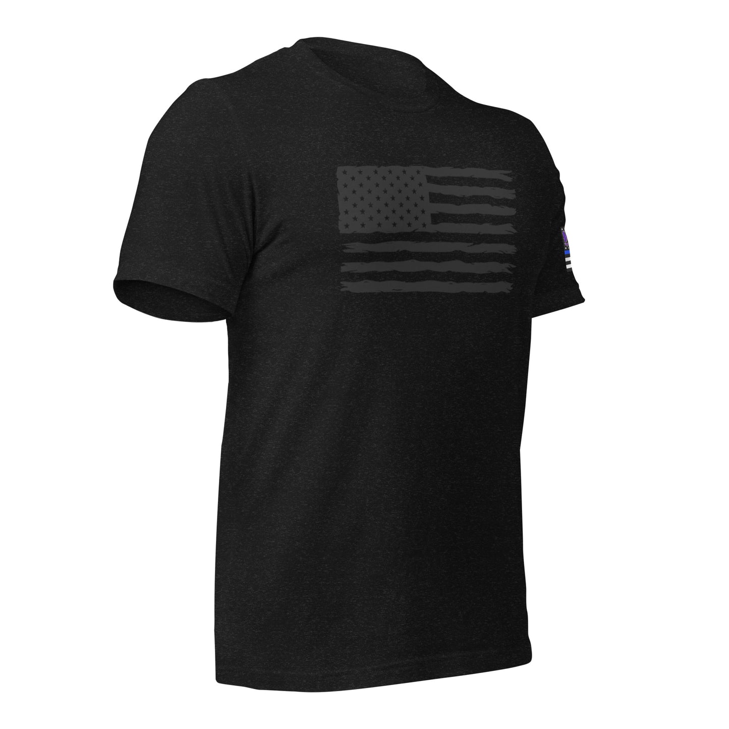 Black flag w/ blue line arm flag t-shirt