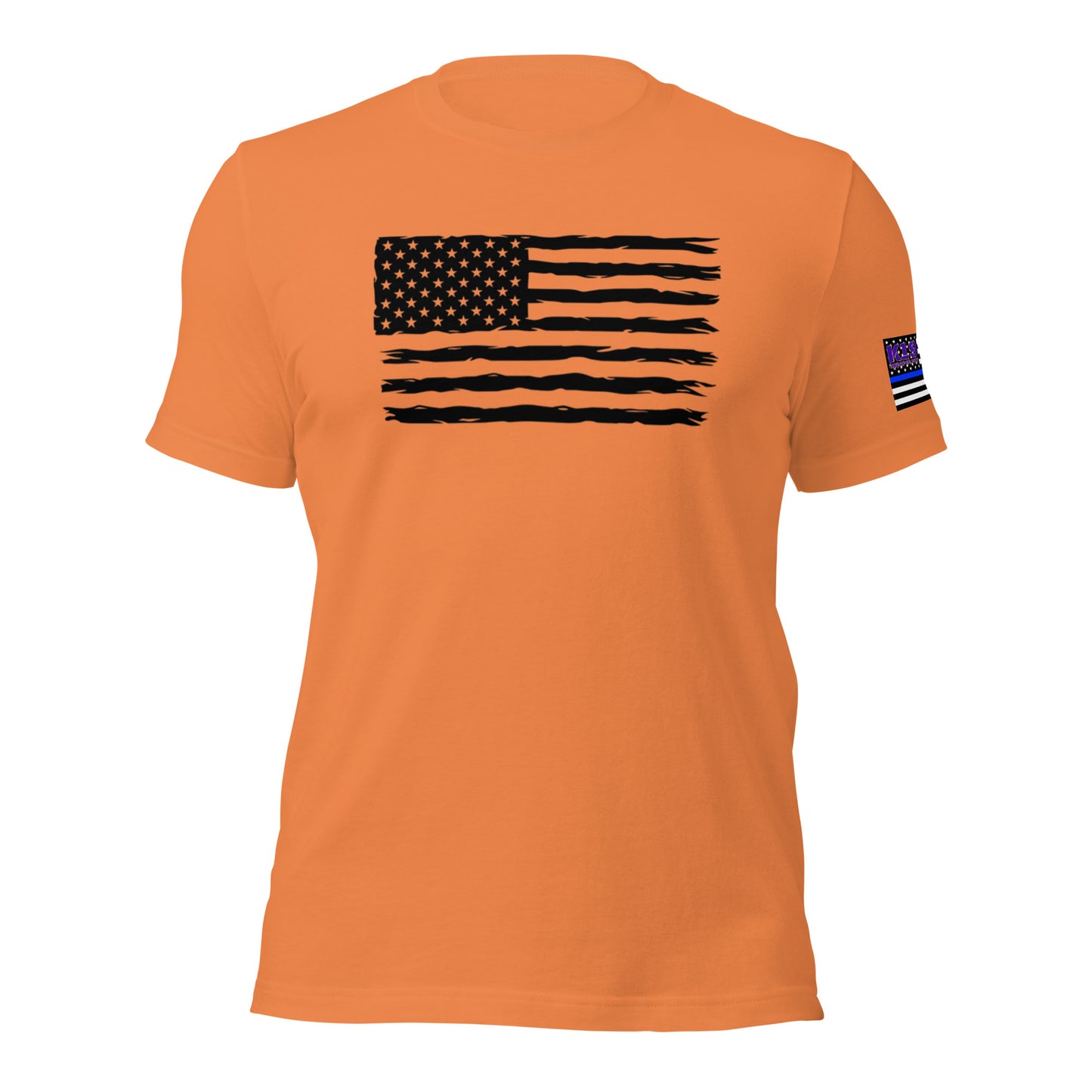 Black flag w/ blue line arm flag t-shirt