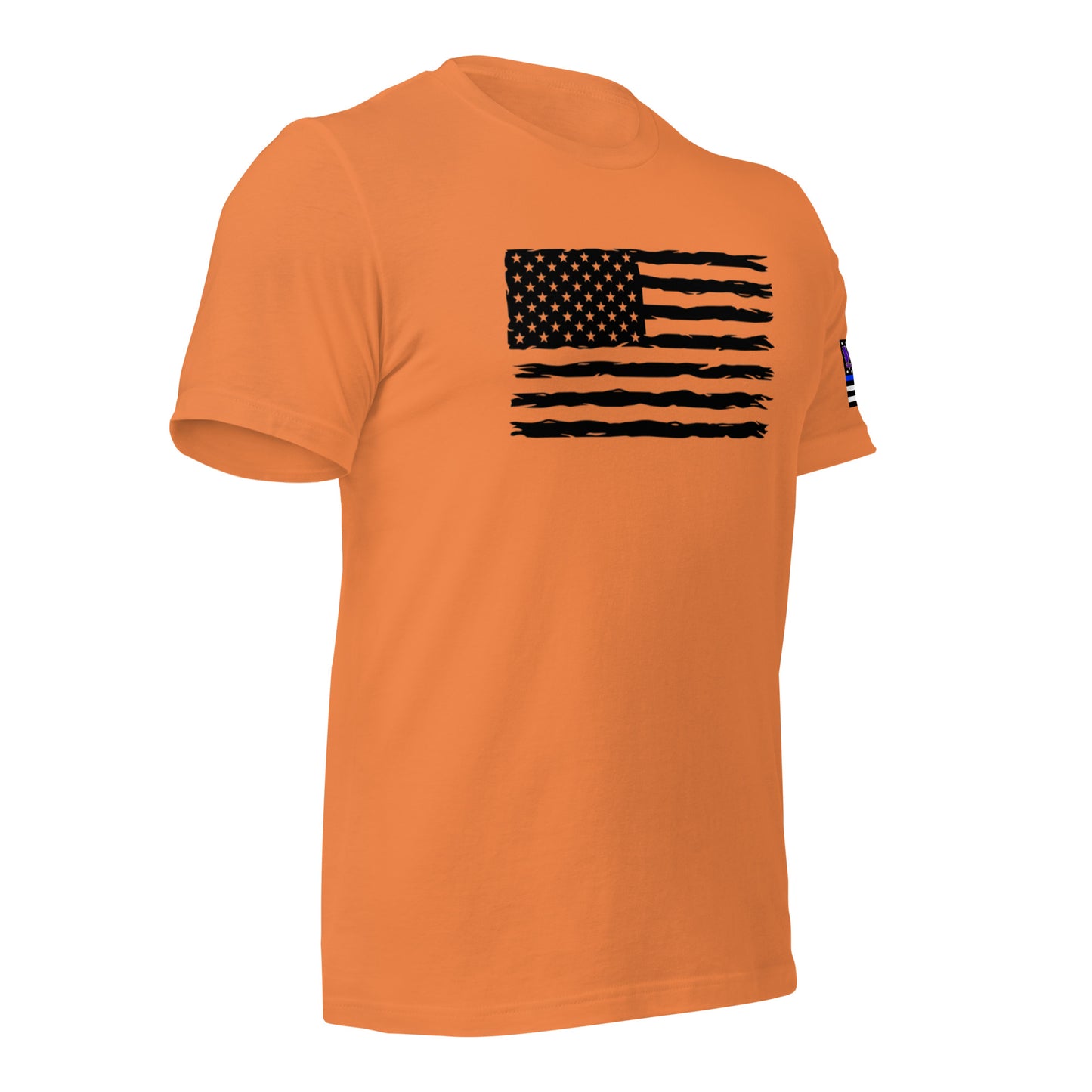 Black flag w/ blue line arm flag t-shirt