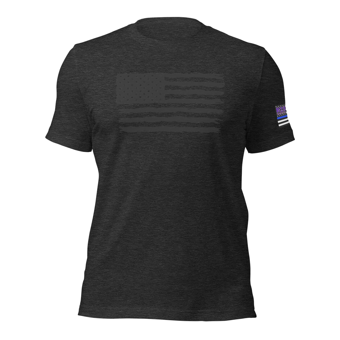 Black flag w/ blue line arm flag t-shirt