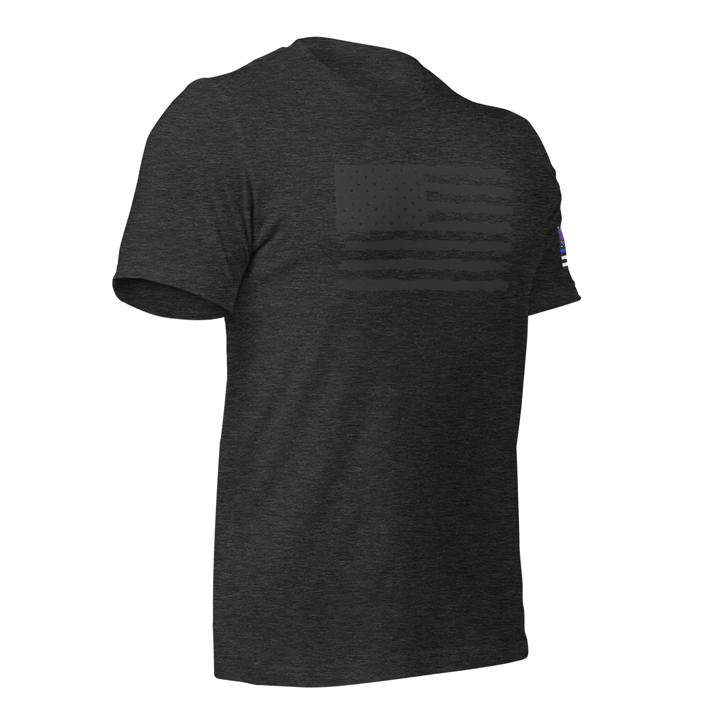 Black flag w/ blue line arm flag t-shirt