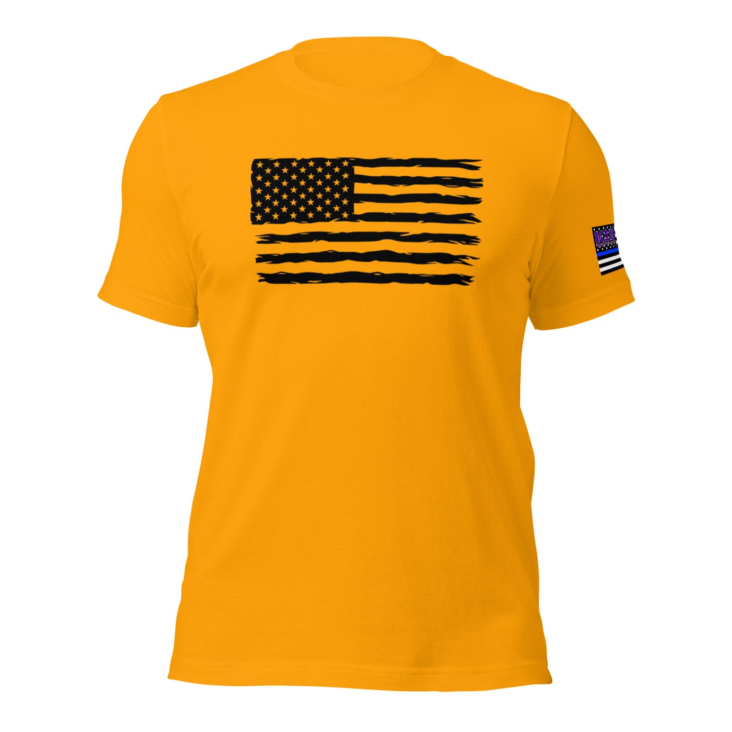 Black flag w/ blue line arm flag t-shirt