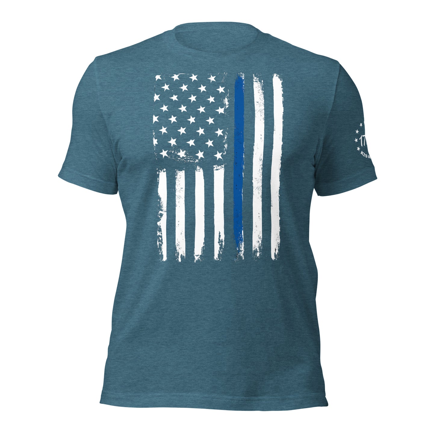 Blue line vertical flag t-shirt