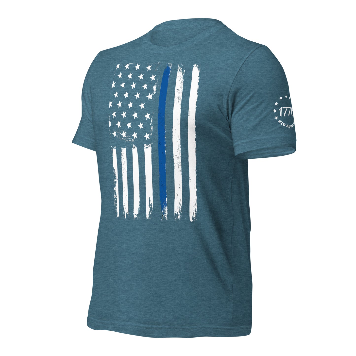 Blue line vertical flag t-shirt