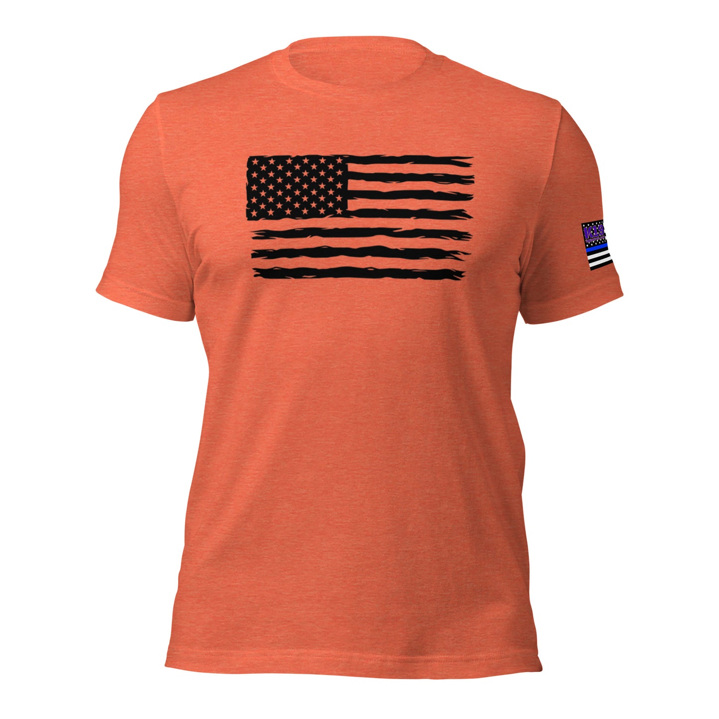 Black flag w/ blue line arm flag t-shirt