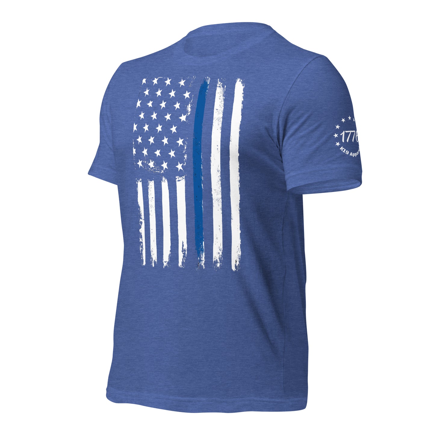 Blue line vertical flag t-shirt