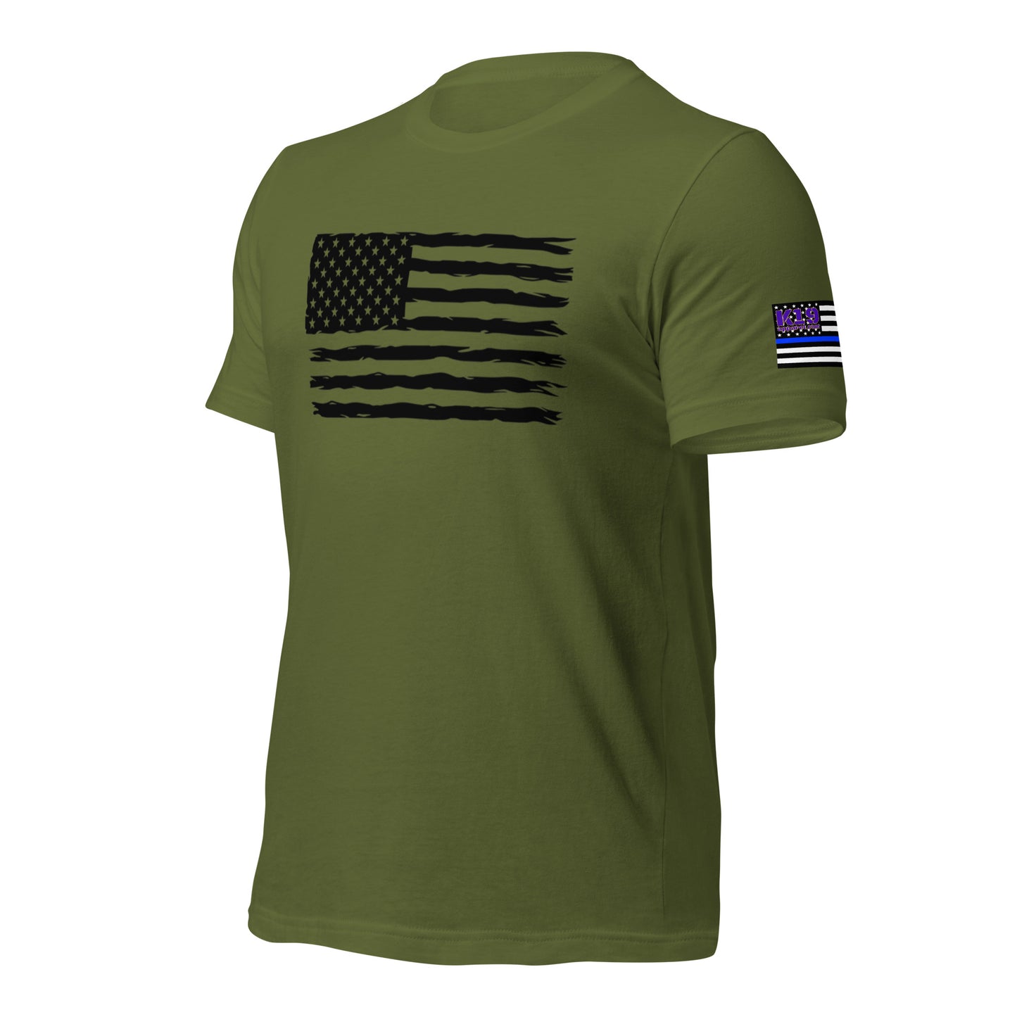 Black flag w/ blue line arm flag t-shirt