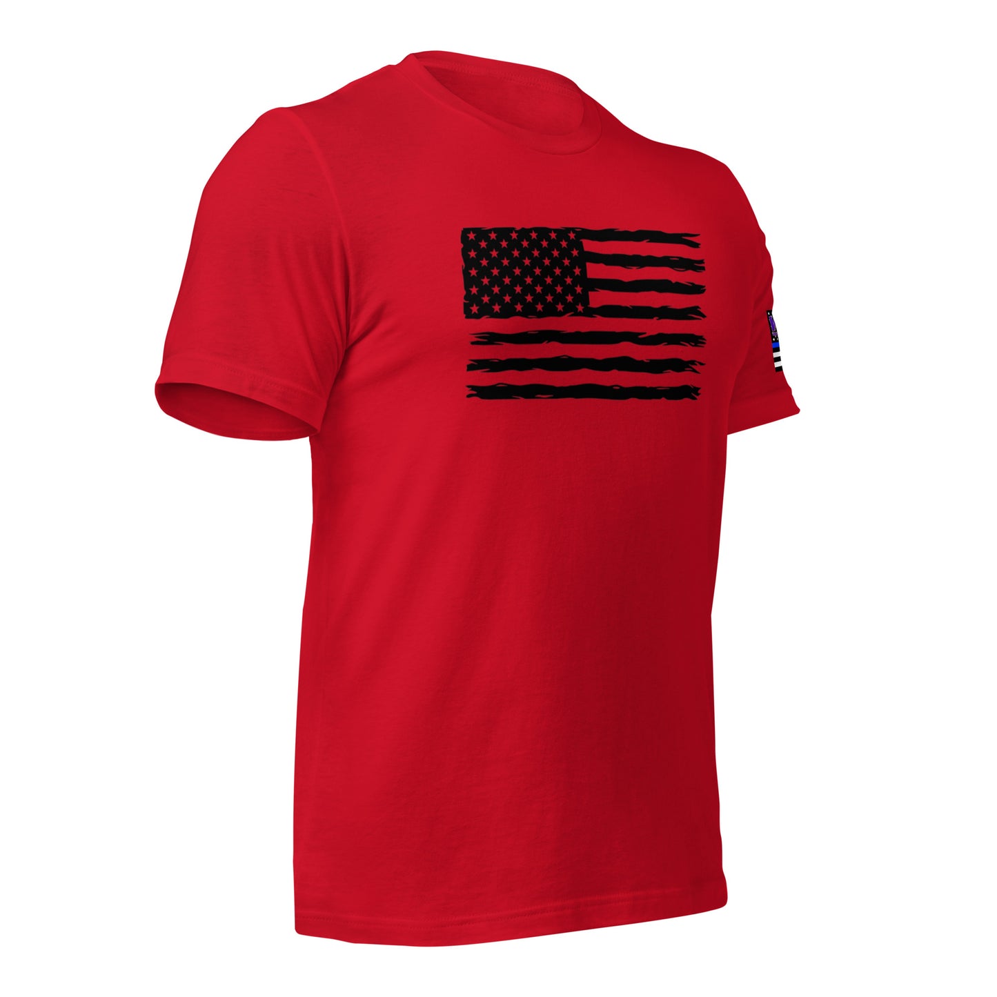 Black flag w/ blue line arm flag t-shirt