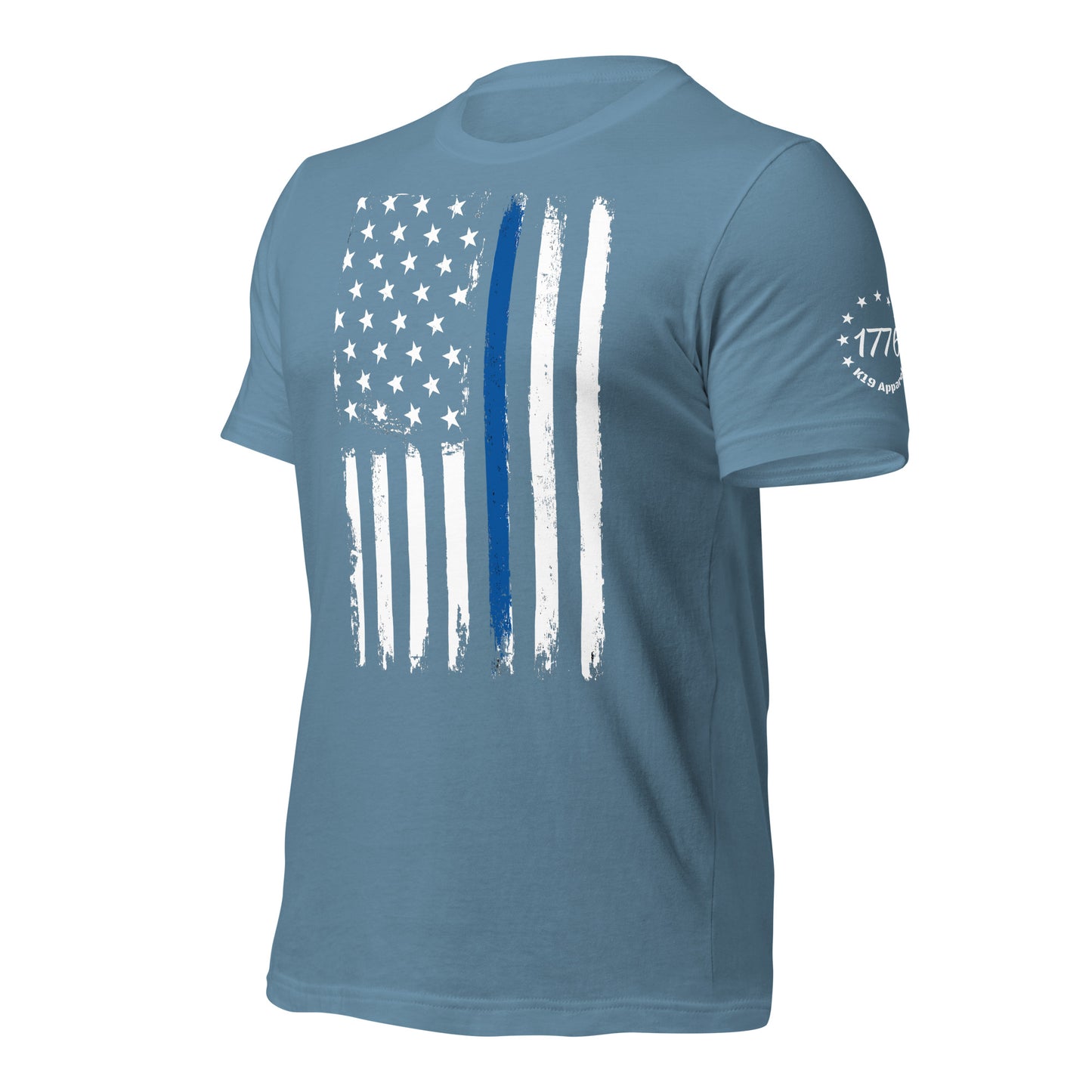 Blue line vertical flag t-shirt