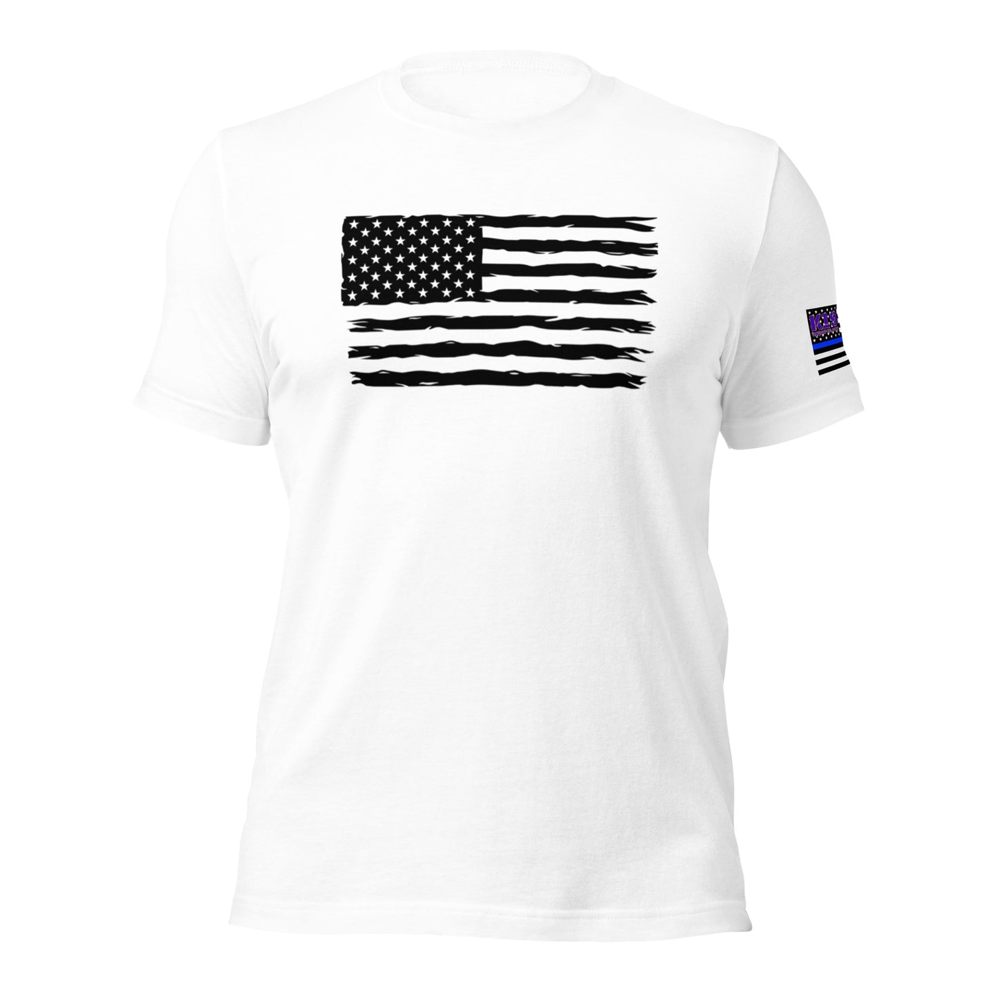 Black flag w/ blue line arm flag t-shirt
