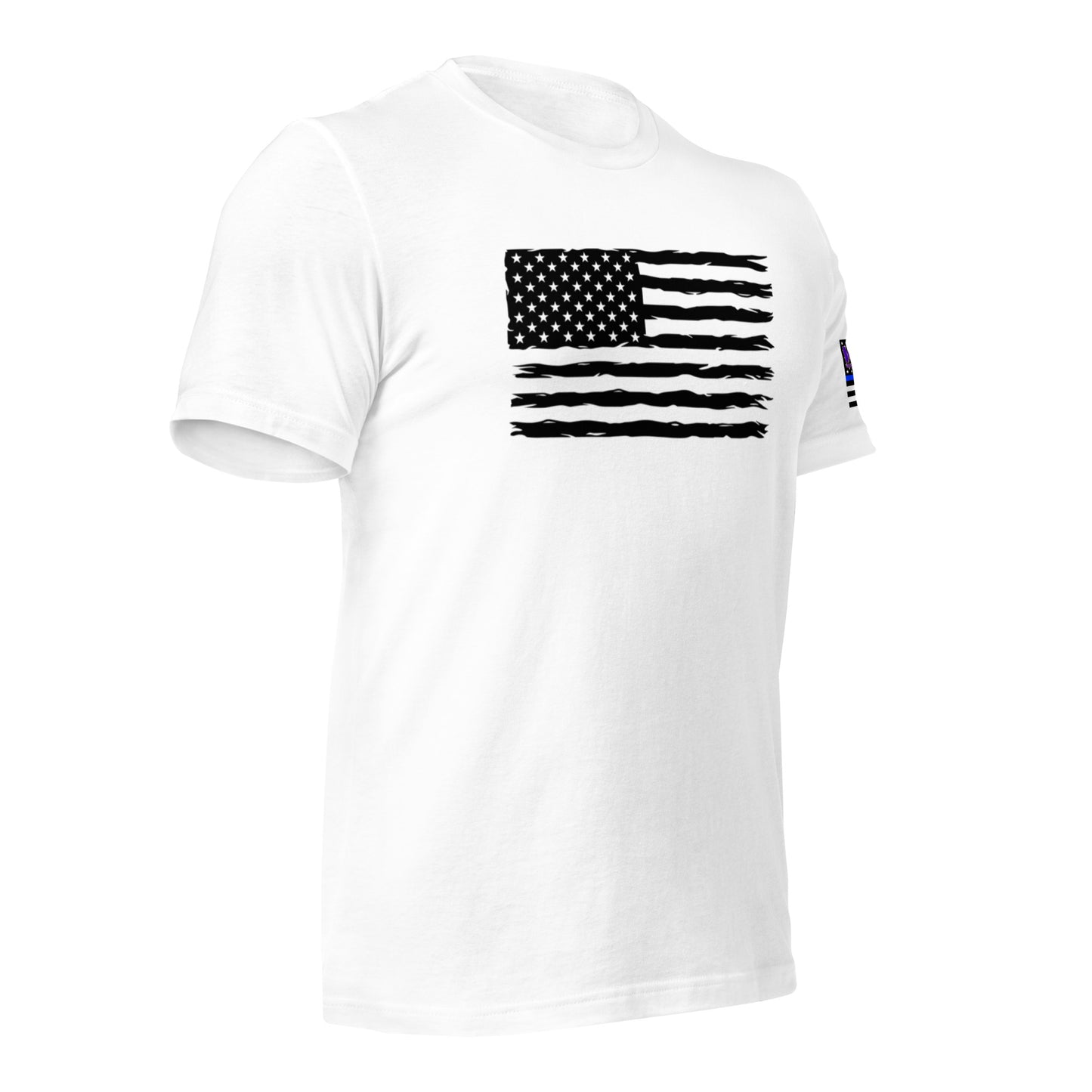 Black flag w/ blue line arm flag t-shirt