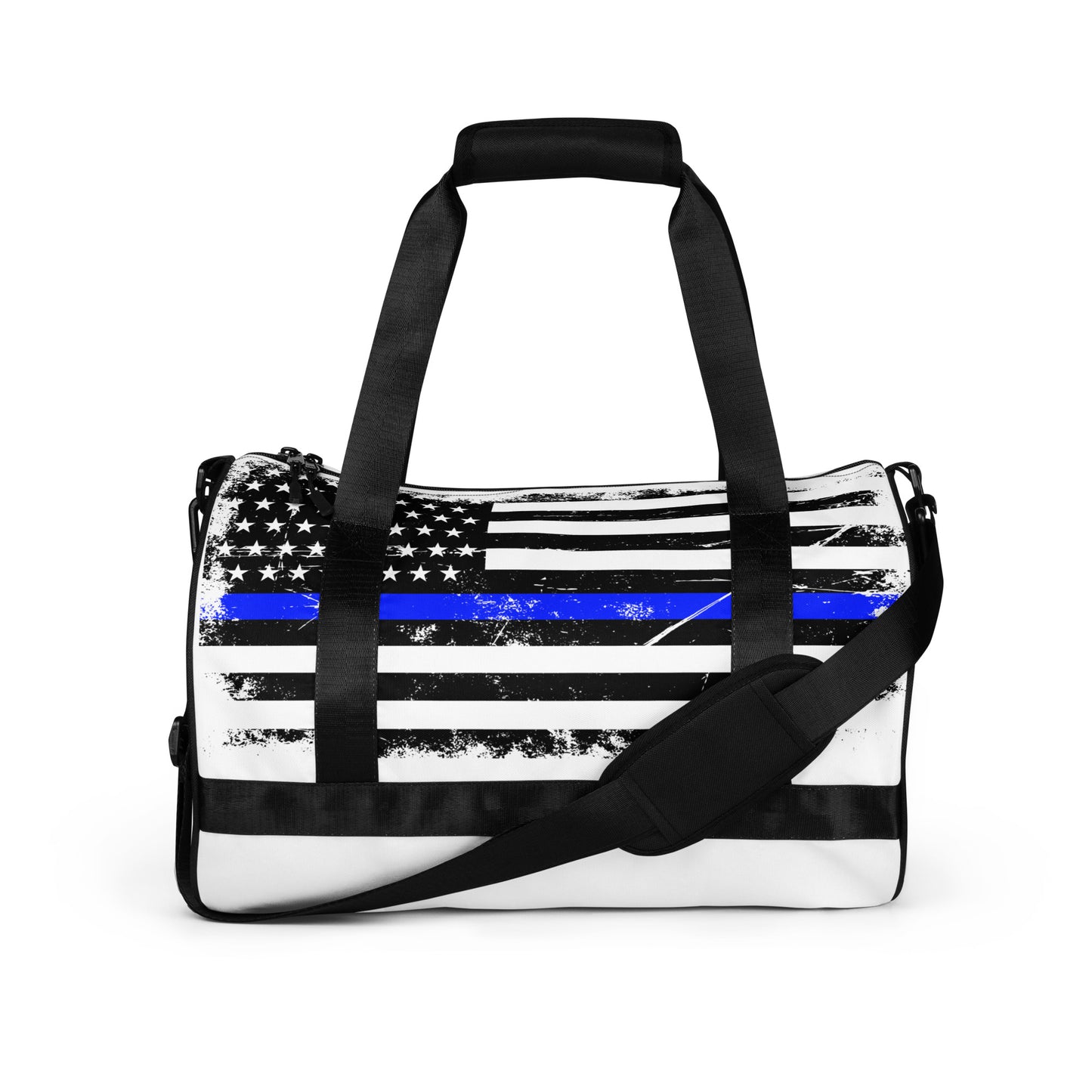 Blue line flag All-over print gym bag