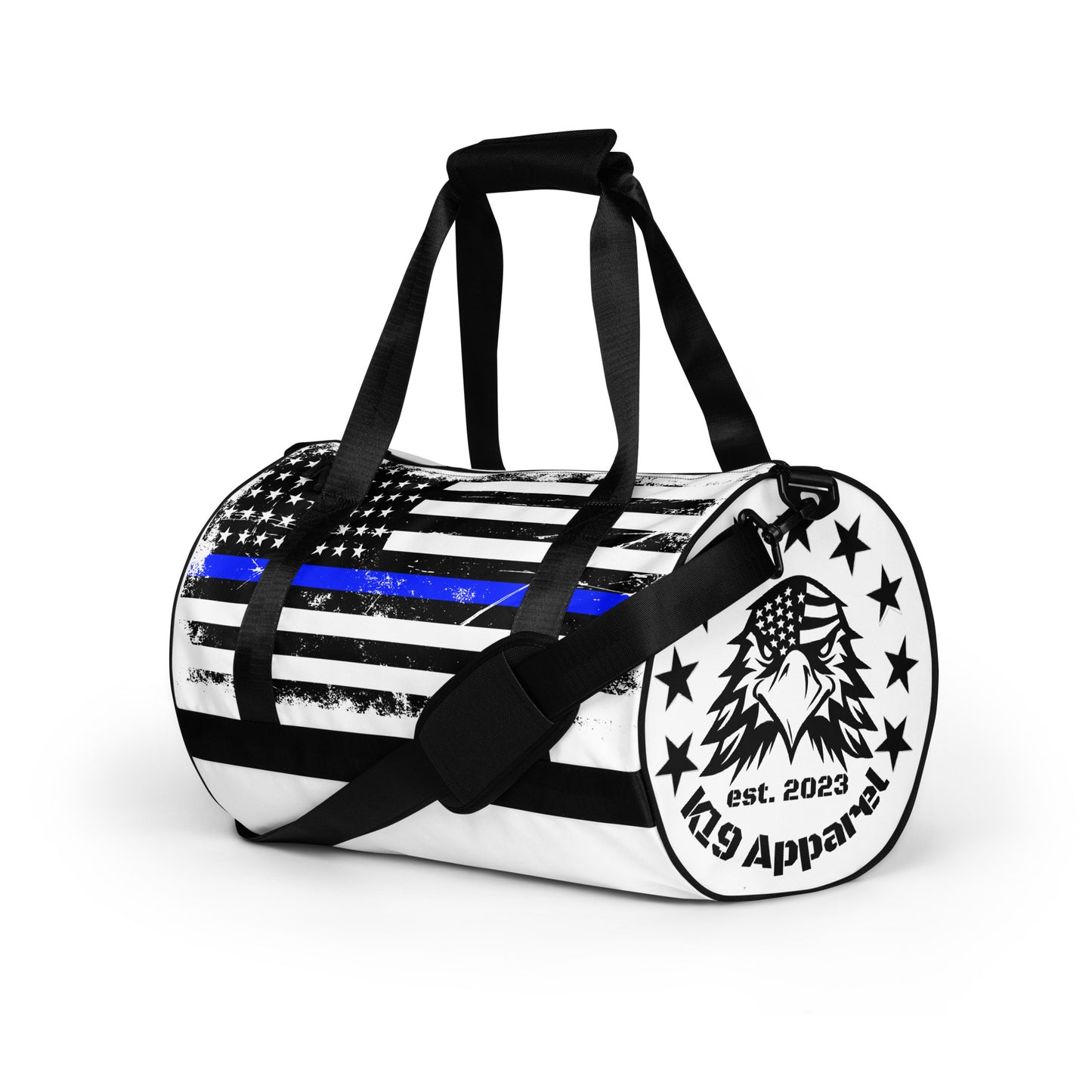 Blue line flag All-over print gym bag