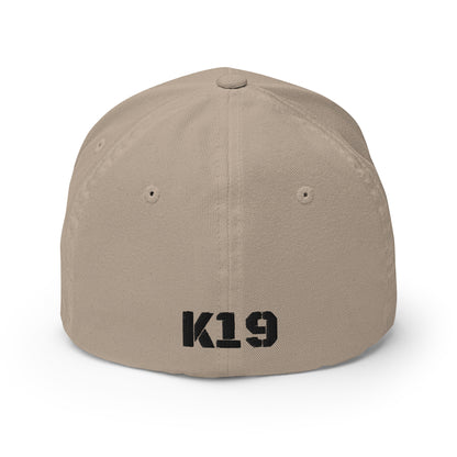 Black text W/ K19 logo embroidered  Cap