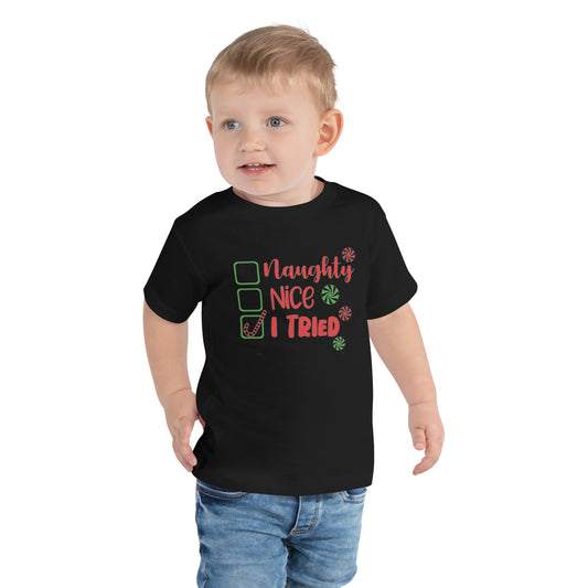 Naughty or Nice Toddler Short Sleeve Tee