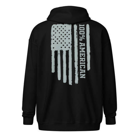 100% American zip hoodie