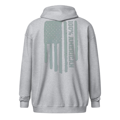 100% American zip hoodie