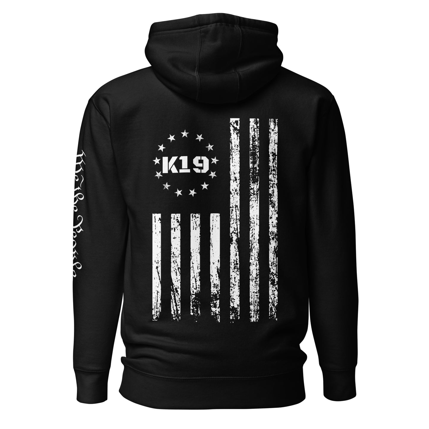 K19 white text/ flag Premium Hoodie