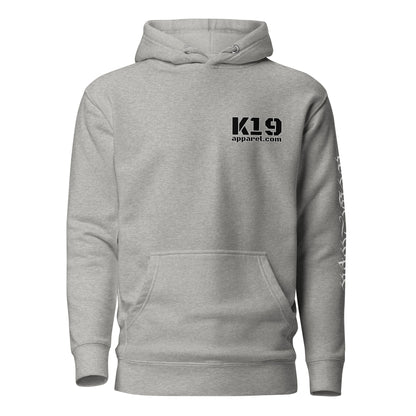 K19 white text/ flag Premium Hoodie