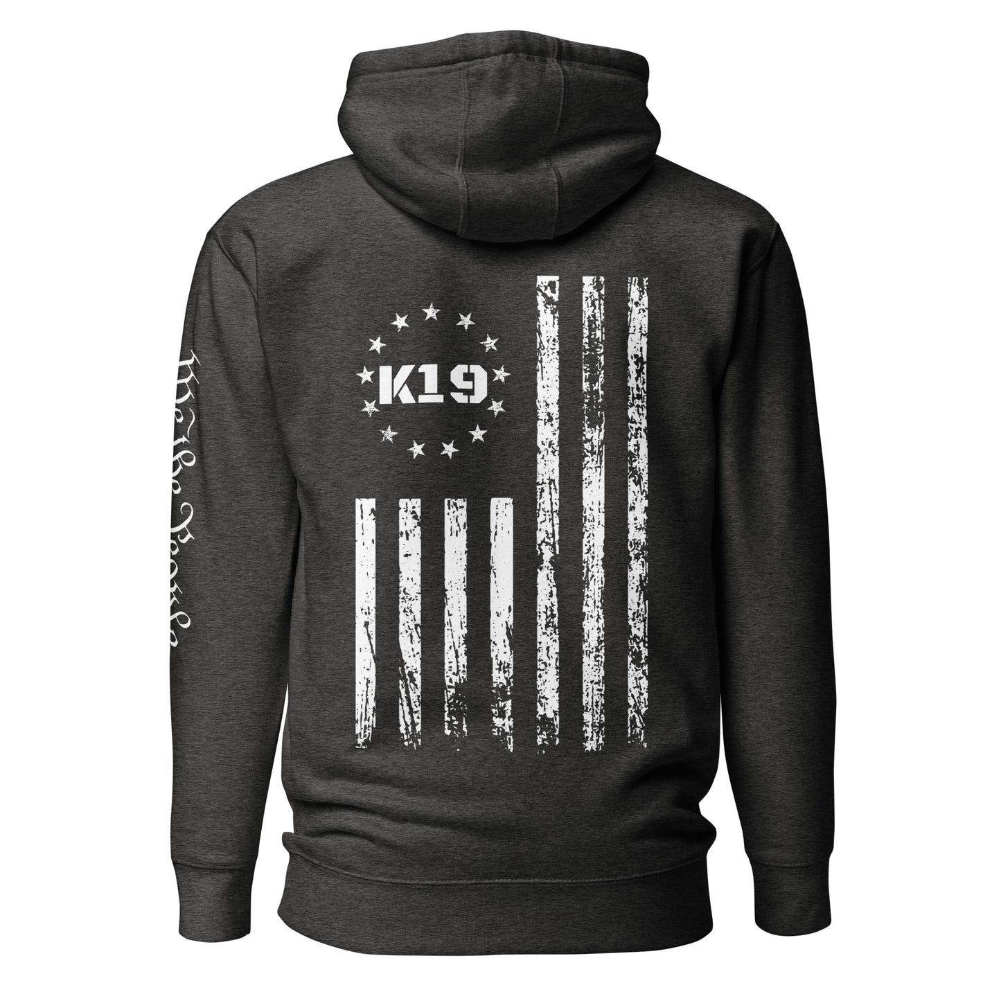 K19 white text/ flag Premium Hoodie