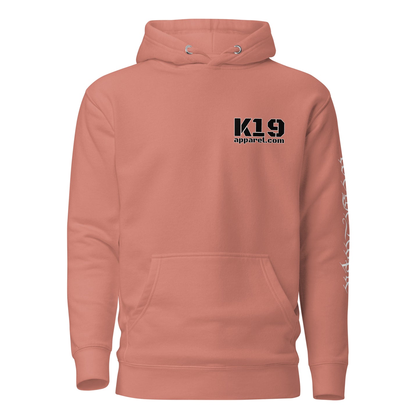 K19 white text/ flag Premium Hoodie