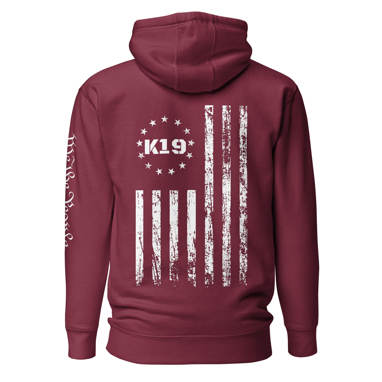 K19 white text/ flag Premium Hoodie