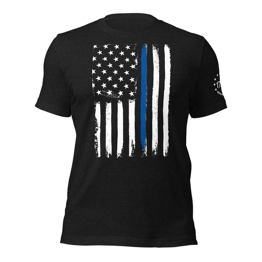 Blue line vertical flag t-shirt