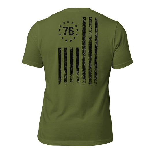 Black 1776 flag t-shirt